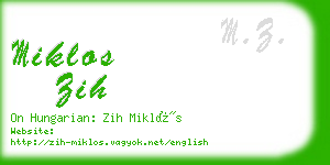 miklos zih business card